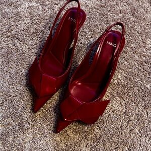 Mango Women's Red Slingback Heels